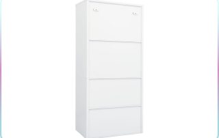 vidaXL white steel 2 door wardrobe cabinet for home storage
