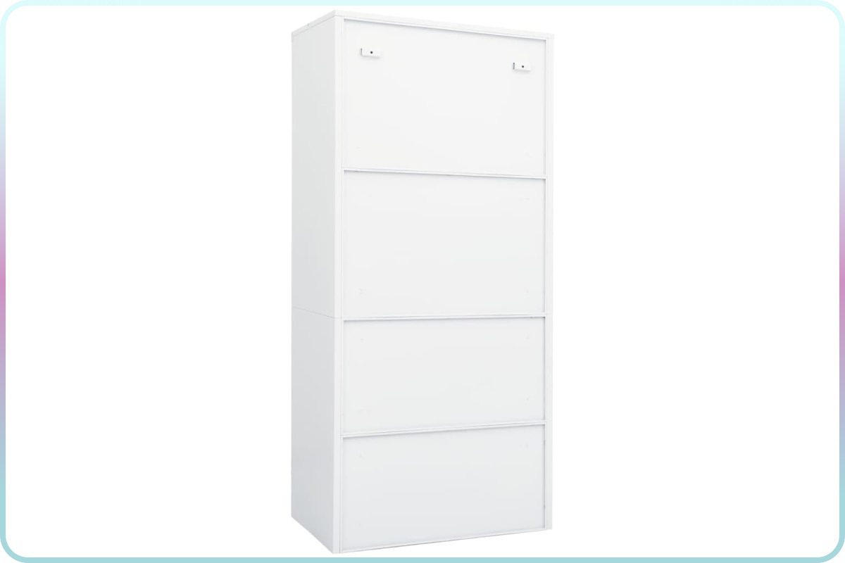vidaXL white steel 2 door wardrobe cabinet for home storage