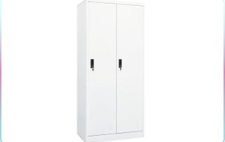 vidaXL 2 door white steel wardrobe with modern design