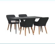 vidaXL garden dining set arranged on a patio with four rattan chairs and a table