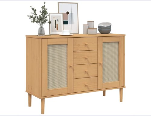 vidaXL Solid Pine & Poly Rattan Sideboard Review