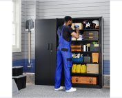 Yizosh metal storage cabinet in a high-security 3-point interlocking system!