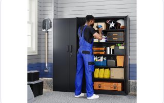 Yizosh metal storage cabinet in a high-security 3-point interlocking system!